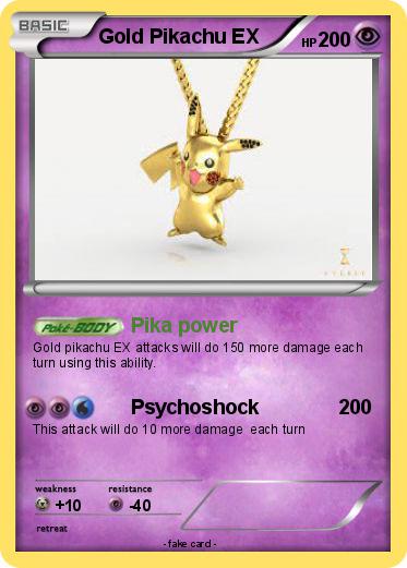 Pokémon Gold Pikachu EX - Pika power - My Pokemon Card
