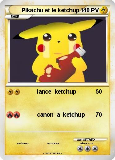 Pokemon Pikachu et le ketchup