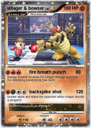 Pokemon villager & bowser