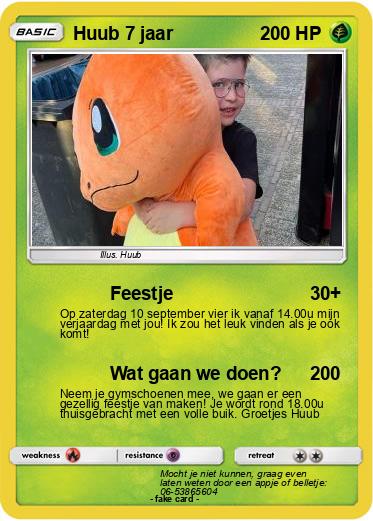 Pokemon Huub 7 jaar