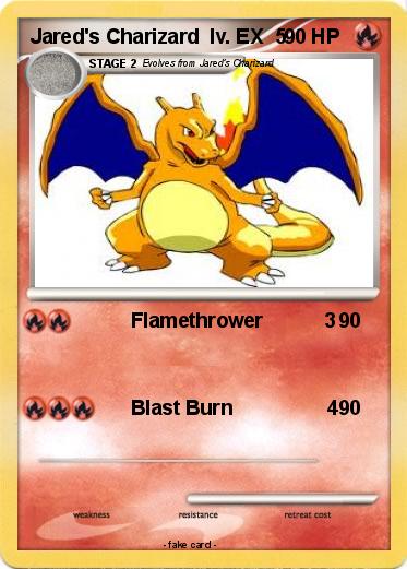 Pokemon Jared's Charizard  lv. EX  5