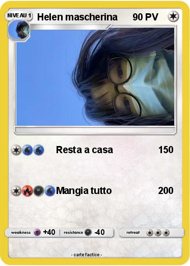 Pokemon Helen mascherina