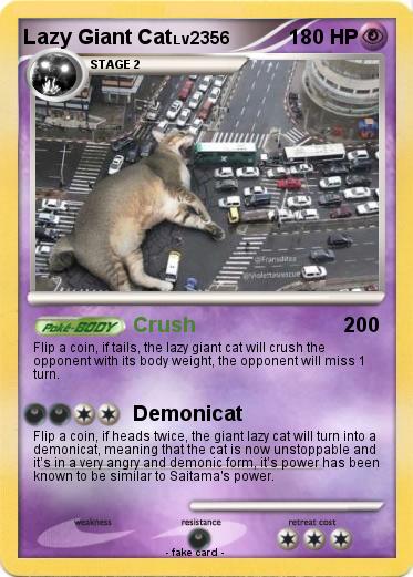 Pokemon Lazy Giant Cat