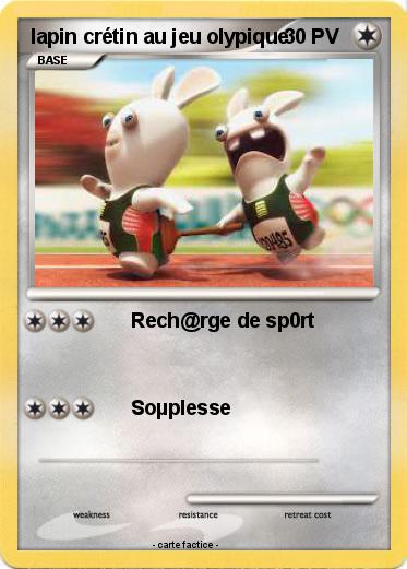 Pokemon lapin crétin au jeu olypique