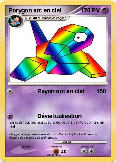 Pokemon Porygon arc en ciel