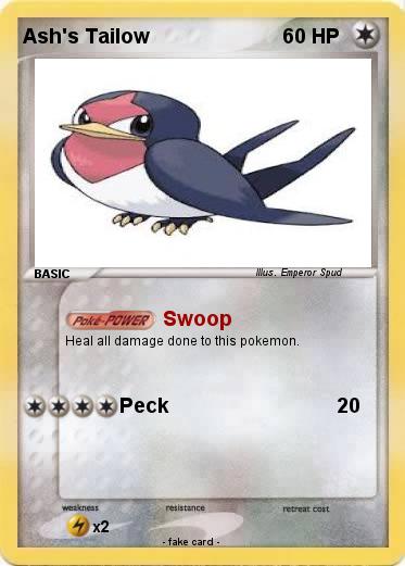 Pokemon Ash's Tailow