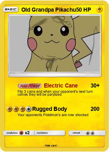 Pokemon Old Grandpa Pikachu