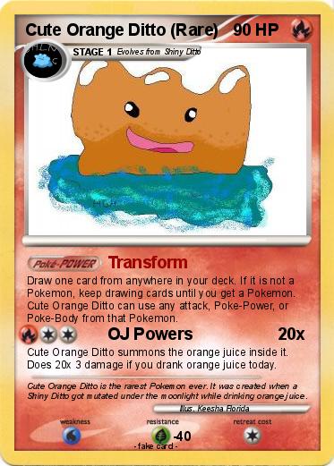 Pokemon Cute Orange Ditto (Rare)