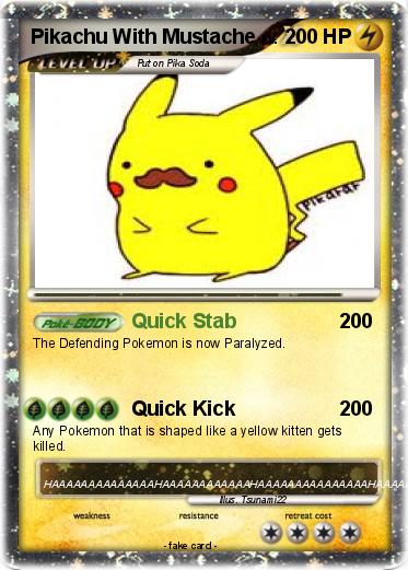 Pokemon Pikachu With Mustache