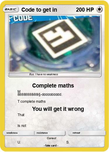 Pokemon Code to get in