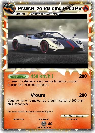 Pokemon PAGANI zonda cinque
