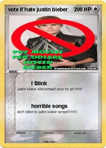 Pokemon vote if hate justin bieber