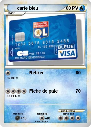 Pokemon carte bleu
