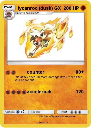 Pokemon lycanroc (dusk) GX