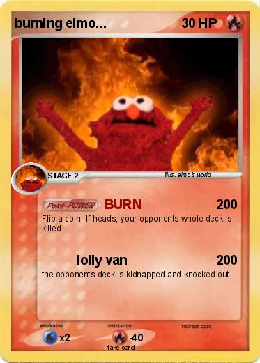 Pokemon burning elmo...
