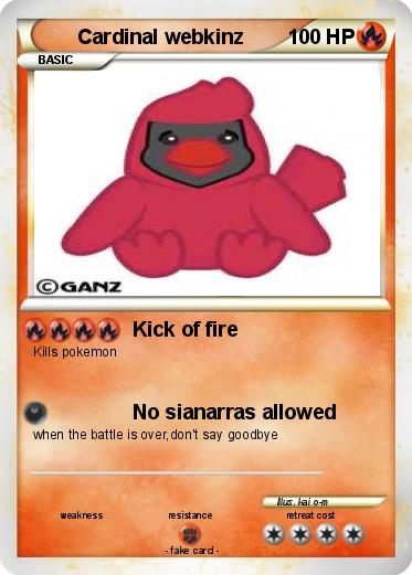 Pokemon Cardinal webkinz