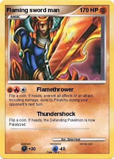 Pokemon Flaming sword man