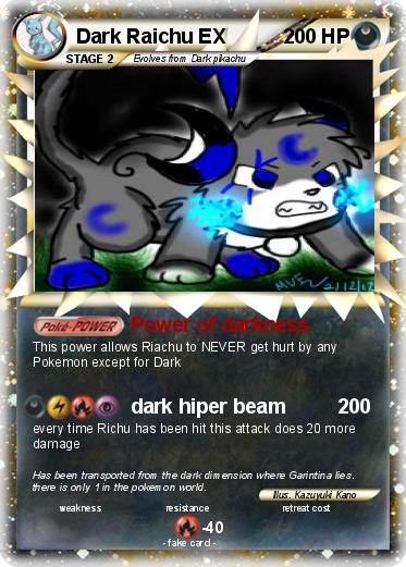 Pokemon Dark Raichu EX