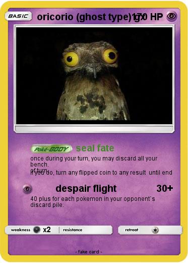 Pokemon oricorio (ghost type) gx