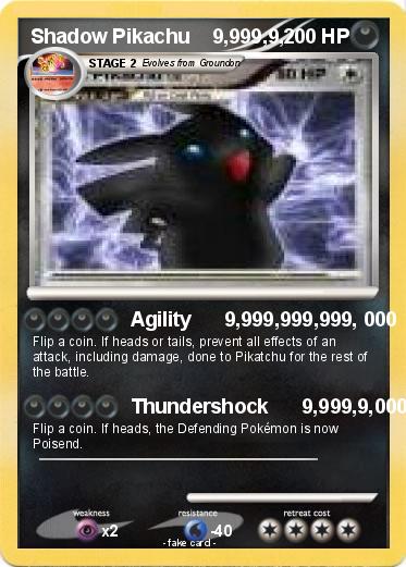 Pokemon Shadow Pikachu    9,999,9,