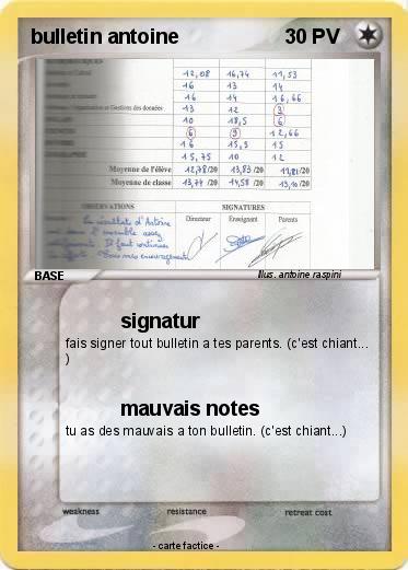 Pokemon bulletin antoine