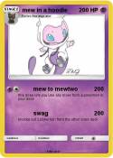 mew in a hoodie