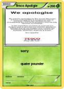 Tesco Apoligie