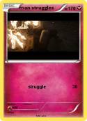man struggles