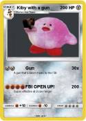 Kiby with a gun