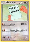 the to do list