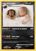 baby and puppy