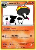 a cow on fire