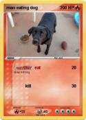 man eating dog