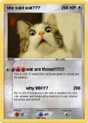 she said wat???