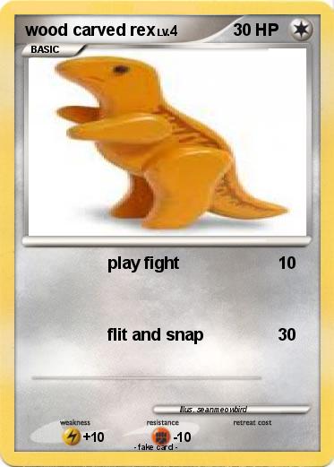 Pokemon wood carved rex