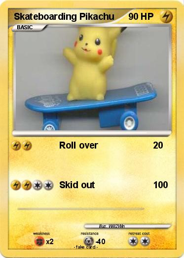 Pokemon Skateboarding Pikachu