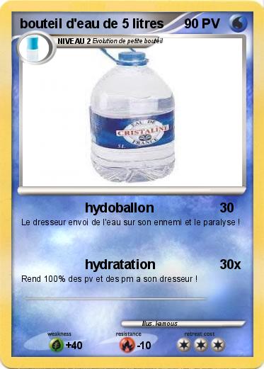 Pokemon bouteil d'eau de 5 litres