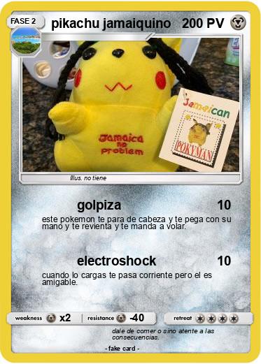 Pokemon pikachu jamaiquino