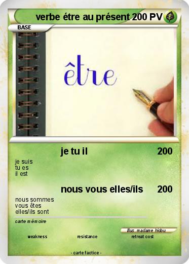 Pokemon verbe étre au présent