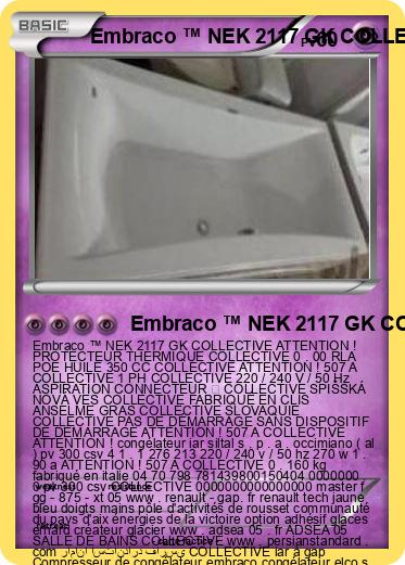 Pokemon Embraco ™ NEK 2117 GK COLLECTIVE