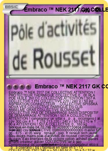 Pokemon Embraco ™ NEK 2117 GK COLLECTIVE