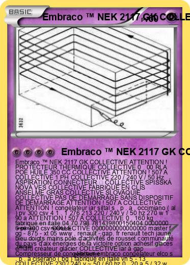 Pokemon Embraco ™ NEK 2117 GK COLLECTIVE