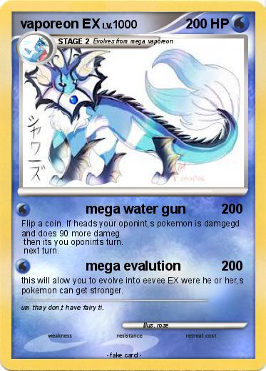 Pokemon vaporeon EX