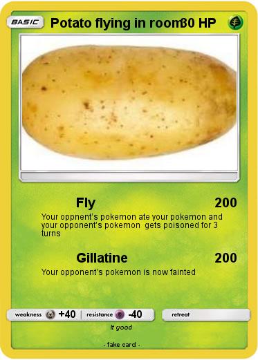 Pokemon Potato flying in room