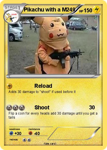 Pokemon Pikachu with a M249