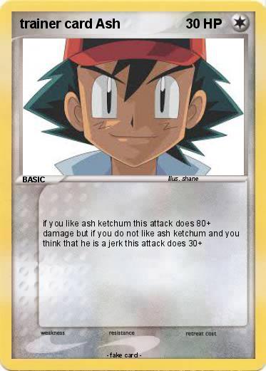 Pokemon trainer card Ash