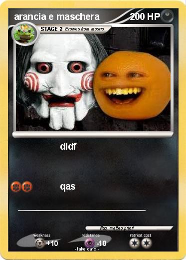 Pokemon arancia e maschera