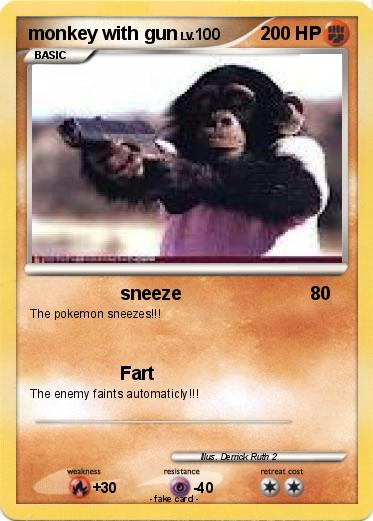 Pokemon monkey with gun