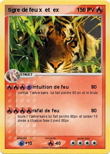 Pokemon tigre de feu x  et  ex