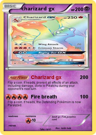 Pokemon charizard gx